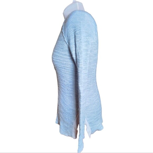 Free People Storm Blue Mountain Song Henley Long Sleeve Knit Sweater Size L - Picture 5 of 9